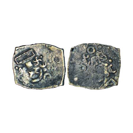 Archaic silver punch-marked coin, Saurashtra region, usually attributed to 'Surashtra Jana