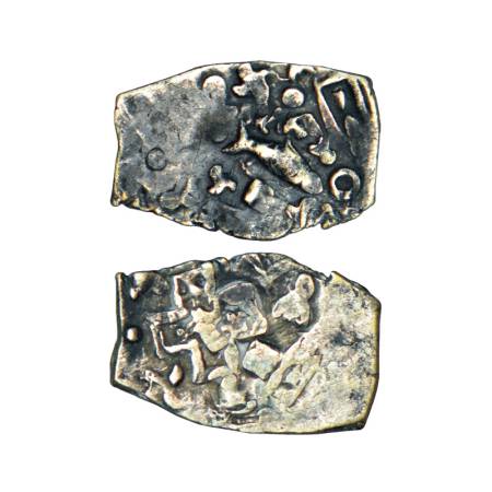Archaic silver punch-marked coin, Saurashtra region, usually attributed to 'Surashtra Jana