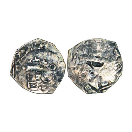 Archaic silver punch-marked coin, Saurashtra region, usually attributed to 'Surashtra Jana