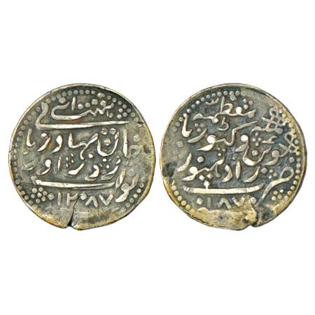 Radhanpur, Zorawar Khan (1825-1874 AD), silver 8 annas, 5.76g, in the name of Queen Victor