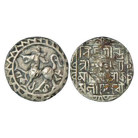 Tripura, Dhanya Manikya (1490-1526 AD), silver tanka, with citing Queen Kamala, Saka 1428,