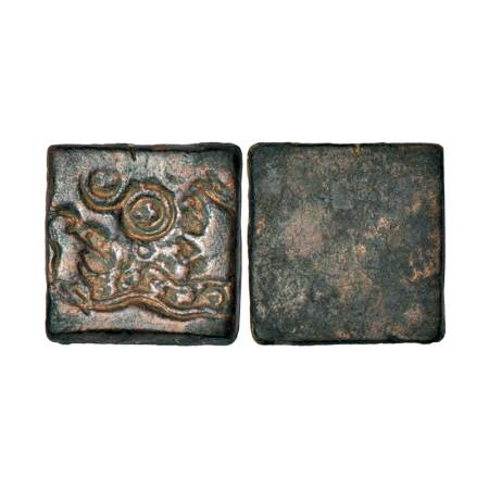 Ancient Central Malwa, Vidisha region (200-100 BC), uninscribed uniface copper punch-marke