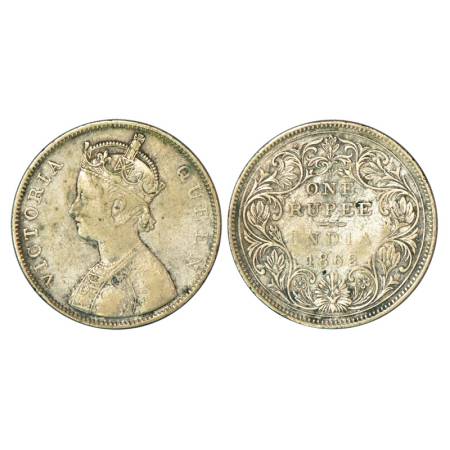 Victoria Queen, silver rupee, 1862, Bombay mint, 11.52g, B / II, 3/0 dots, One dot below t