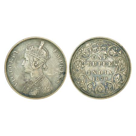 Victoria Empress, silver rupee, 1879, Bombay mint, 11.53g, A3/II(i), no mint mark. Unliste