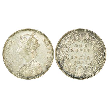 Victoria Empress, silver rupee, 1883, Bombay mint, 11.66g, A1/I, 'B' raised, mule, scratch