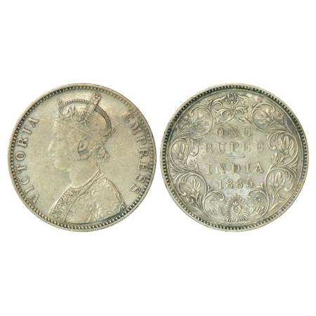 Victoria Empress, silver rupee, 1885, Bombay mint, 11.56g, A1/II (i), 'B' raised. Unlisted