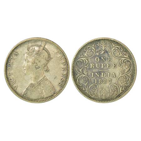 Victoria Empress, silver rupee, 1887, Bombay mint, 11.49g, A3/I, 'B' incused, normal B, 7 