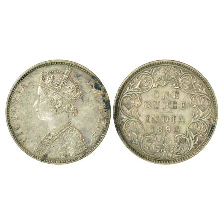 Victoria Empress, silver rupee, 1893, Bombay mint, 11.61g, C2/I, 'B' incused, 3 over 2 in 