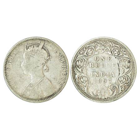 Victoria Empress, silver rupee, 1897, Bombay mint, 11.45g, C2/I(ii)/ 'B' incused. PR 183, 