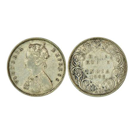 Victoria Empress, silver ½ rupee, 1897, Bombay mint, 5.82g, A/I/ 'B' incused. PR 305. Very