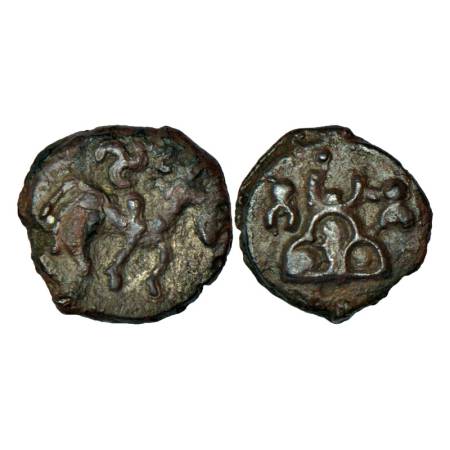 Post-Mauryan North India, early uninscribed cast copper coin (EUCCC) of 'Universal' type, 
