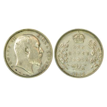 Edward VII, silver rupee, 1903, Bombay mint, 11.56g, 'B' raised, no dot. PR 198. Very fine