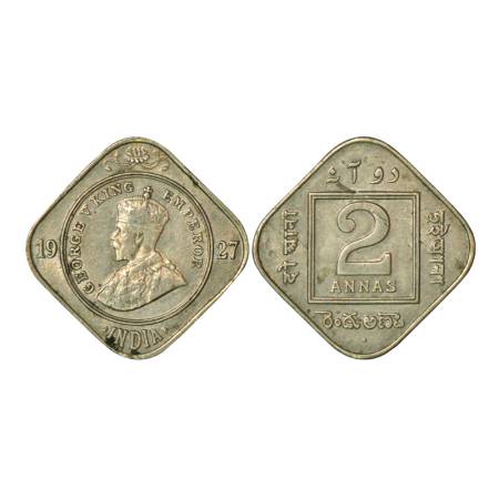 George V, cupro-nickel 2 annas, 1927, Bombay mint, 5.85g, dot. PR 900, GK 1131. About extr