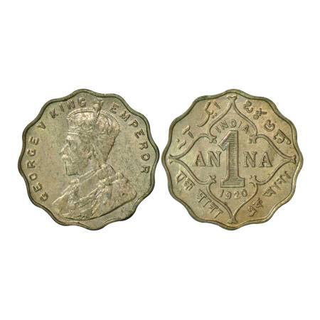 George V, cupro-nickel 1 anna, 1920, Bombay mint, 3.91g, no mint mark. PR 950, GK 1150. Ex
