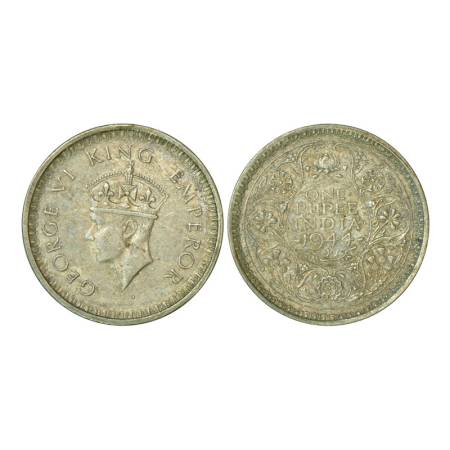 George VI, half silver rupee, 1944, Bombay mint, 11.65g, B(a)/II, diamond. Unlisted in maj