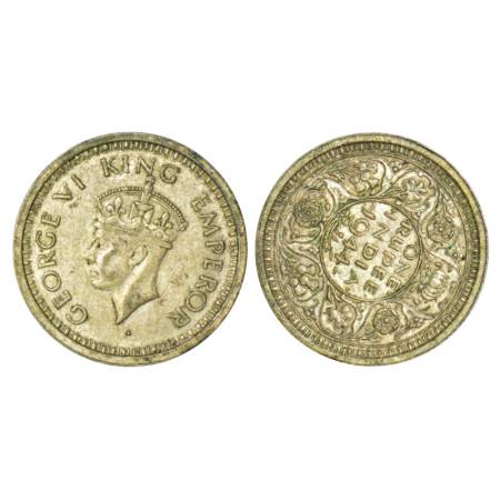 George VI, half silver rupee, 1944, Bombay mint, 11.60g, D / Ia, die axis 5'o clock on rev