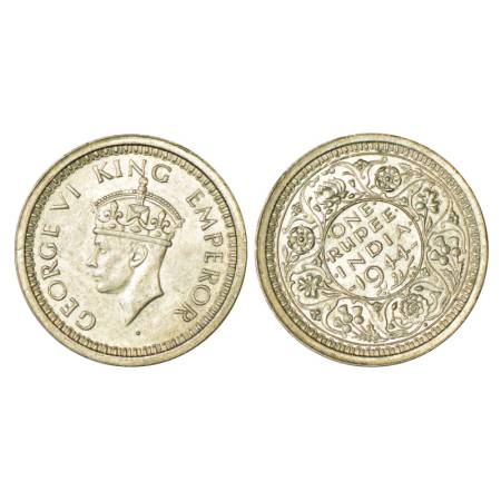 George VI, half silver rupee, 1944, Bombay mint, 11.87g, D / Ia, die rotate to 10 o'clock 