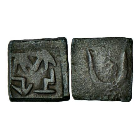 Post-Mauryan city-state coinage of North India, Kaushambi region, copper coin of 'Shosheni