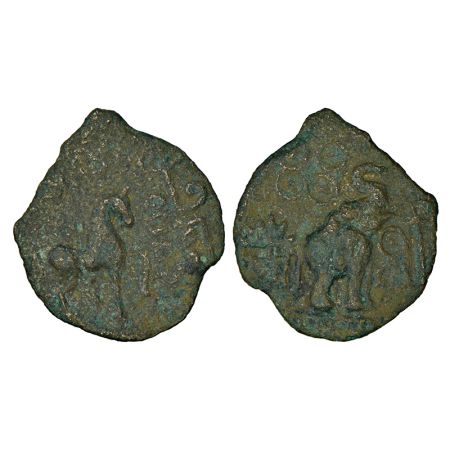 Ancient Baghelkhand (Chedi Desha), cast copper coin of the city State of Suktimati (150-10