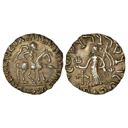 Indo-Scythians, Azilises (85-45/35 BC), silver drachm, Senior ISCH 56.32D, 2.47g. Obv: Kin