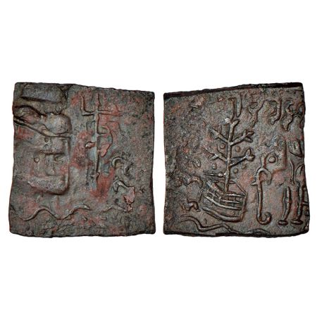 Tribal monarchies in North India, Audumbaras, Rudradasa (50 BC-50 AD), copper coin, Pieper