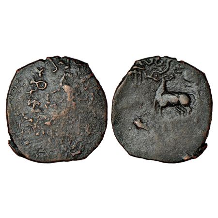Post-Mauryan tribal republics, Yaudheyas, copper unit struck in the name of 'Brahmanya Dev