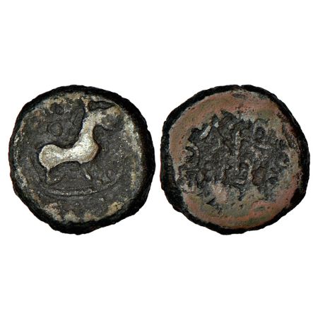 Tribal Republics in North India, the Arjunayanas, copper coin, 'lion' type, (50 BC-50 AD),