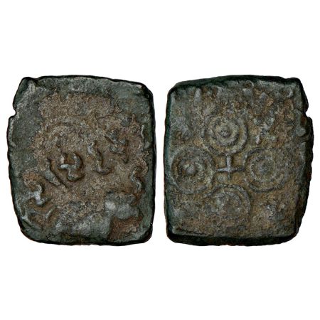Satavahanas, Siri Satakani (100-50 BC), copper coin of 'elephant' type, Vidarbha region, 5