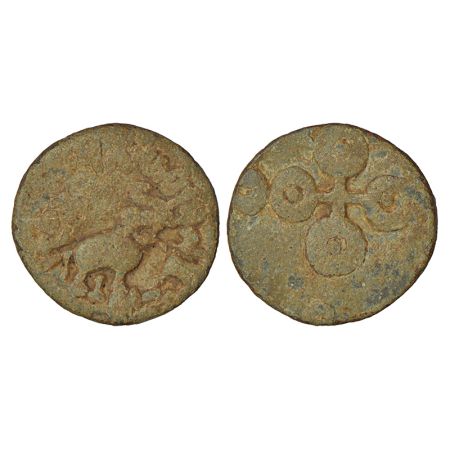 Satavahanas, lead coin of Vasithiputa Siri Pulumavi (85-125 AD), 'Western Maharashtra' (Wa