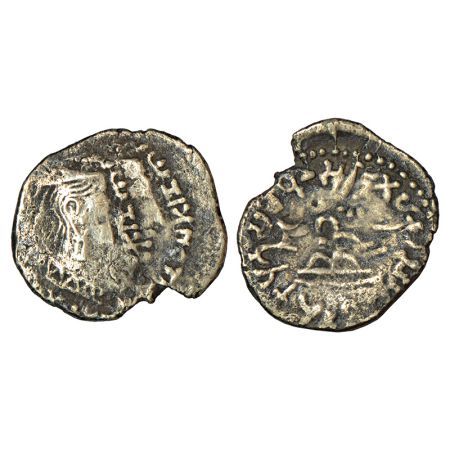 Western Kshatrapas, Karddamaka dynasty, silver drachm of Chashtana as Mahakshatrapa (78-12