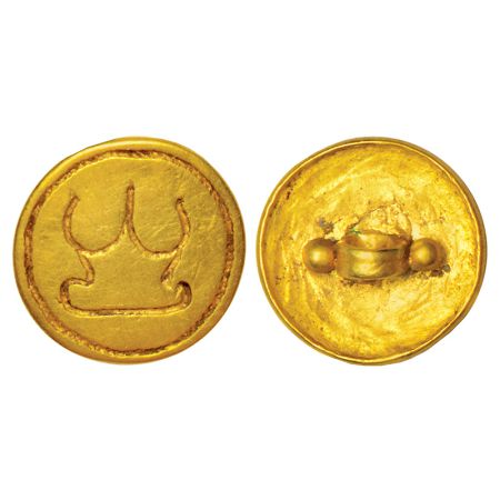 Ancient Gujarat, Kshatrapa/Gupta period, uninscribed gold seal, possibly for religious use