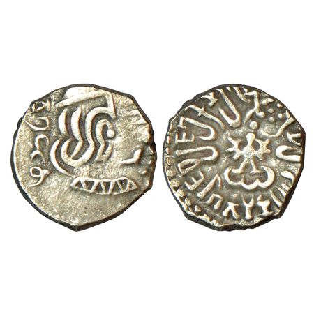 Gupta Empire, silver drachm of Kumara Gupta I (415-450 AD), Western India type, dated GE11