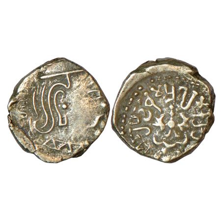 Gupta Empire, silver drachm of Kumara Gupta I (415-450 AD), 'Western India' type, dated GE