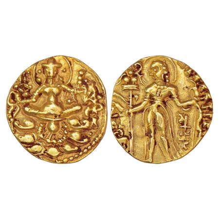 Gupta Empire, gold dinar of Skanda Gupta (455-470 AD), 'Archer' type, Altekar Var. B, S Ku