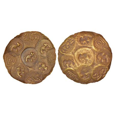 Western Gangas as feudatories of the Rashtrakutas, gold punch-marked Gadyana, repousse fab