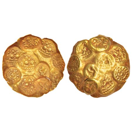 Nolambas of Nolambavadi, Nanni Nolamba (969-975 AD), gold punch-marked gadyana, 3.72g, bro