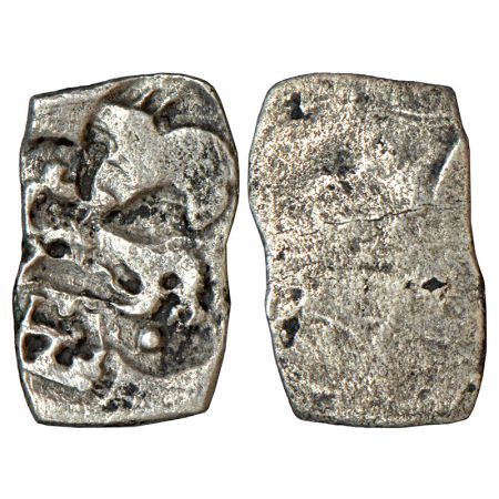 Archaic silver punch-marked coin, Godavari Valley region, usually attributed to 'Ashmaka J