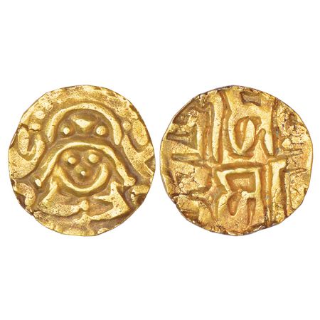 Kalachuris of Tripuri, gold 4½ masha coin of Gangeya Deva (1015-1040 AD), Deyell 119, 3.95