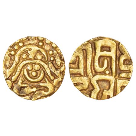 Kalachuris of Tripuri, gold 4½ masha coin of Gangeya Deva (1015-1040 AD), Deyell 119, 3.83