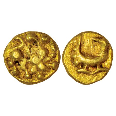 Chalukyas of Kalyani, uninscribed gold fanam, attributed to Vikramaditya VI (1076-1116 AD)