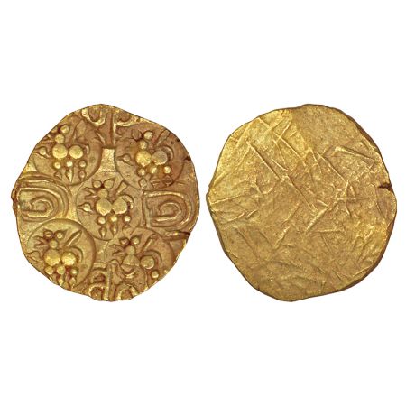 Kalachuris of Kalyana?, gold punch marked gadyana of Singhana (1180-1190 AD), 3.45g. Obv: 