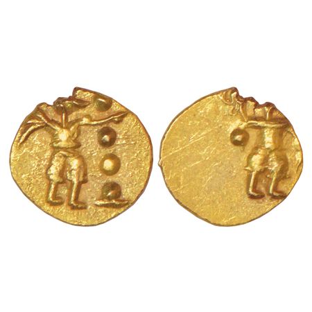 Kadambas of Nagarakhanda (North Karnataka), anonymous gold fanam (1200-1300 AD), 0.36g. Ob