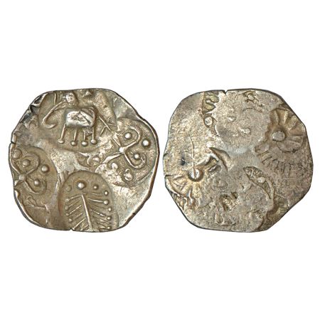 Archaic silver punch-marked coin, Godavari Valley region, usually attributed to 'Ashmaka J