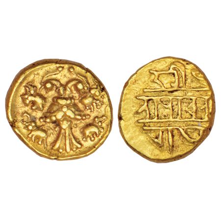 Vijayanagar Kingdom, Tuluva Dynasty, gold ½ pagoda of Achutharaya (1529-1542 AD), MCSI-I 6