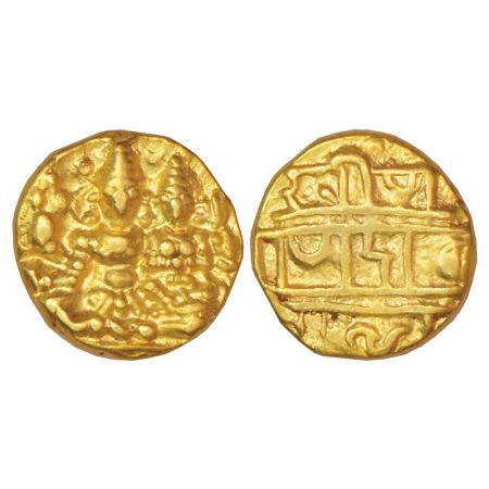 Vijayanagar Kingdom, Sangama Dynasty, gold ½ pagoda of Pratapa Devaraya I (1406-1422 AD), 