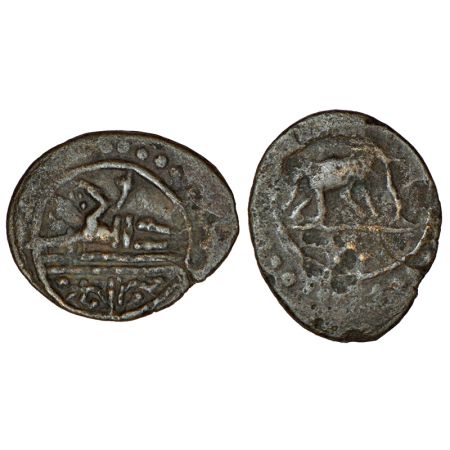 Kingdom of Travancore, (16th Century AD), copper unit, similar to BS 164.4, 1.23g. Obv: Go