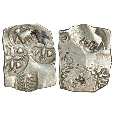 Archaic silver punch-marked coin, Godavari Valley region, usually attributed to 'Ashmaka J