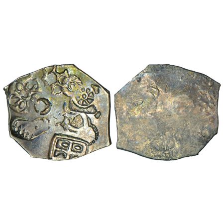 Imperial Magadhan silver punch-marked Karshapana coin (400-350 BC), GH series I, variety n