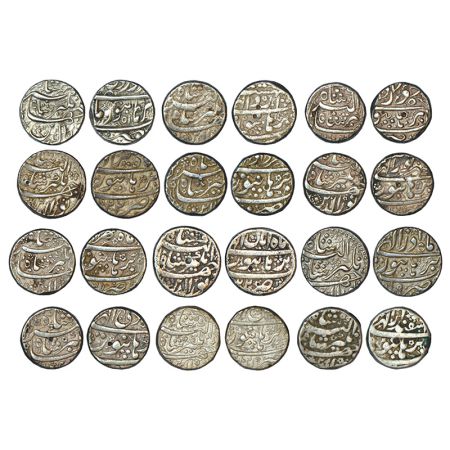 Jahangir (1605-1627 AD), silver rupee (12), Burhanpur mint, complete set of 12 different m