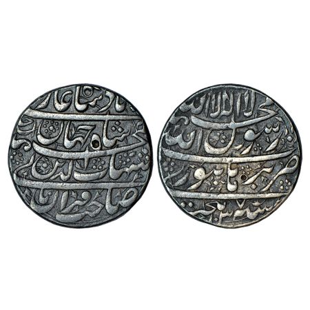 Shah Jahan (1628-1658 AD), silver rupee, Burhanpur mint, AH 1037/RY Ahd, KM 222.5, 11.34g,